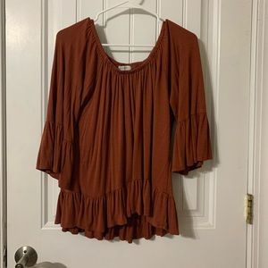 An off the shoulder top